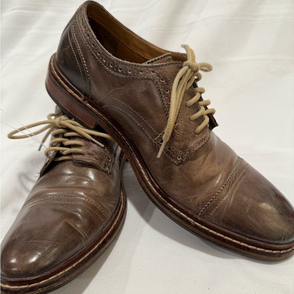 Cole Haan Taupe Brown Leather Oxfords